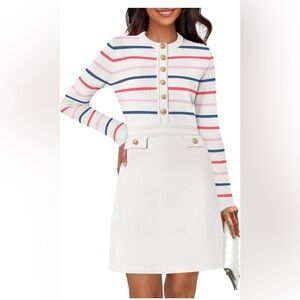 Striped Button-Down Women's Skirt